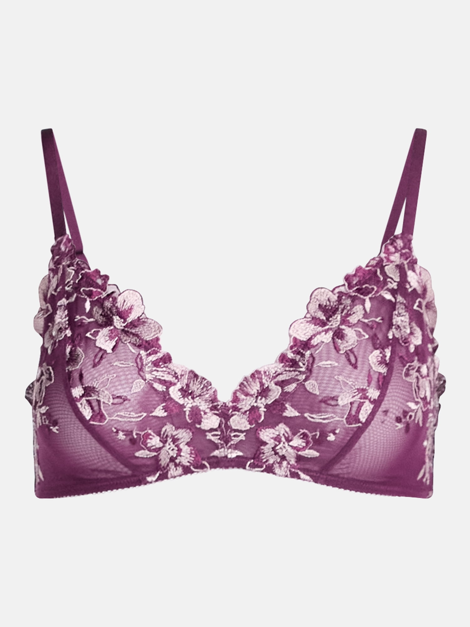 Joyspun Women's Embroidery Bralette, Sizes XS-XXXL