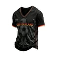 thumbnail image 3 of 2026 Soccer Cup Waffle Knit Jersey for Men, V-Neck Short Sleeve Pullover with Geometric Flag Graphic Print for Fan Gathering & Summer Streetwear Black L, 3 of 4