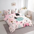 thumbnail image 4 of Manfei Christmas Tree Child Twin Bedding Sets 7-Piece, Chic Stripes Abstract Bedding Comforter Set, Kawaii Pink Cartoon Reversible Sheet Sets, Ultra Soft Bedroom Decor, 4 of 8