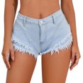 thumbnail image 1 of LuckyZhe Women Sexy Booty Shorts Low Rise Mini Denim Shorts Hot Pants, 1 of 6