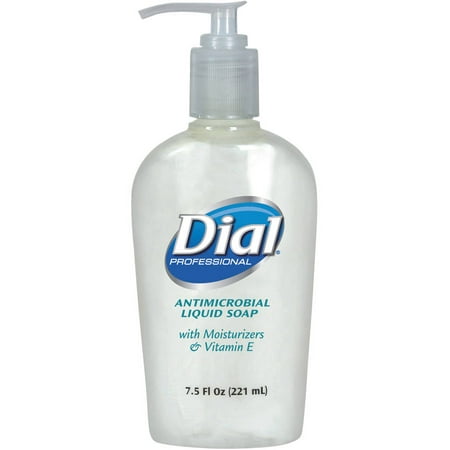 Liquid Dial Antimicrobial Soap w/Moisturizers and Vitamin E, 7.5oz Decor Pump,