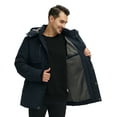 thumbnail image 3 of WenVen Men's Winter Coat Puffer Jacket Thicken Hooded Waterproof Coat Blue L, 3 of 11