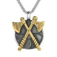 thumbnail image 5 of K-KED Men's Personalized Vintage Viking Axe Stainless Steel Pendant Necklace Chains-Gold, 5 of 9