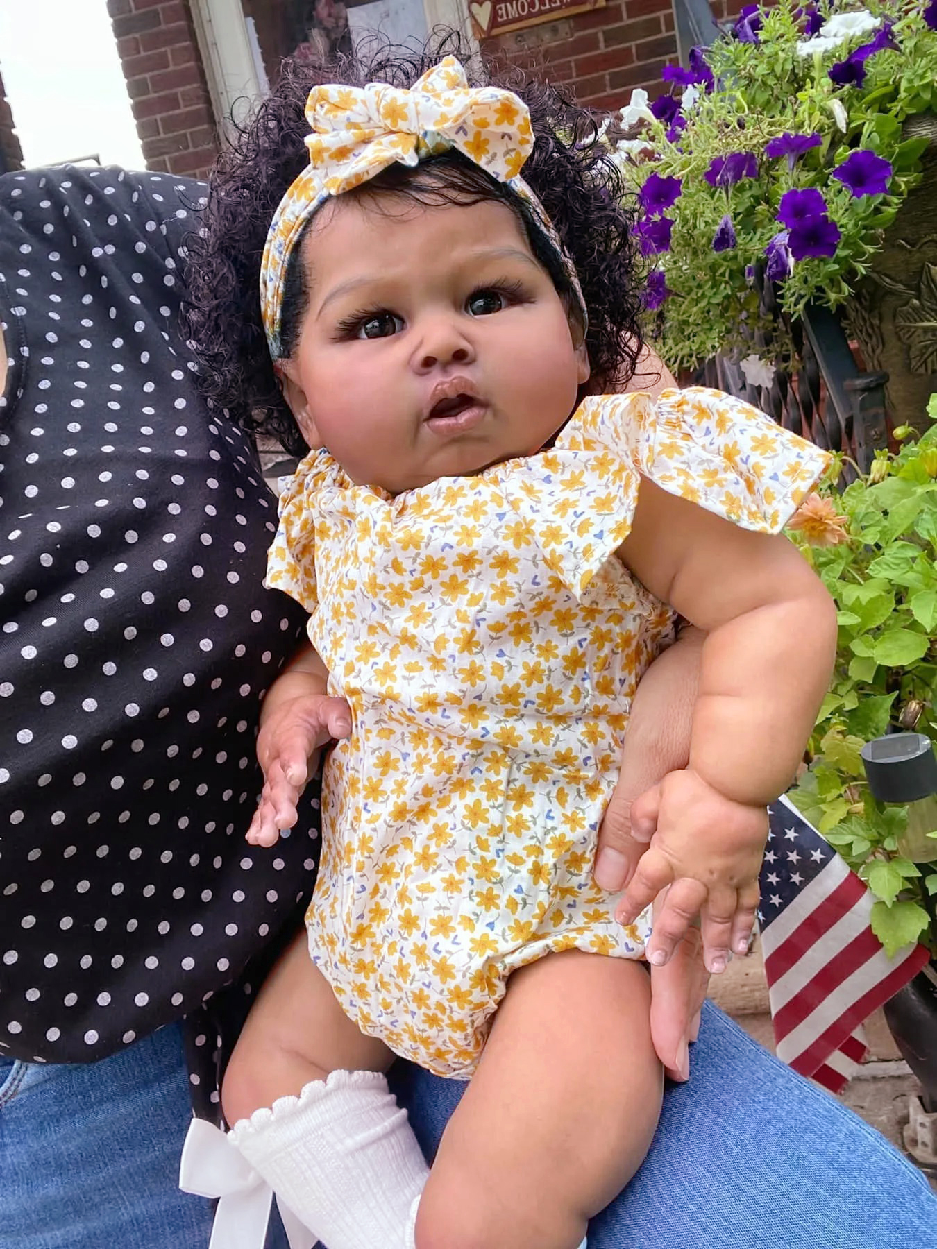 iCradle 24 inch 58cm Lovely Reborn Baby Dolls Girl Reborn Toddler Realistic Looking Lifelike Baby Doll Soft Cloth Body Newborn Dolls Rooted Curly Hair Xmas Gift for Kids 3+