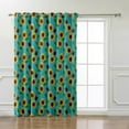 Cartoon Floral Sunflower Room Curtains Large Window Curtain Rod Living