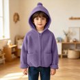 thumbnail image 2 of WXFAZCVU Boys Full Zip Cardigan Sweater with Hood and Pockets, Kids Fall Fashion Clothing Goingout Size 9-10 Years, 2 of 4