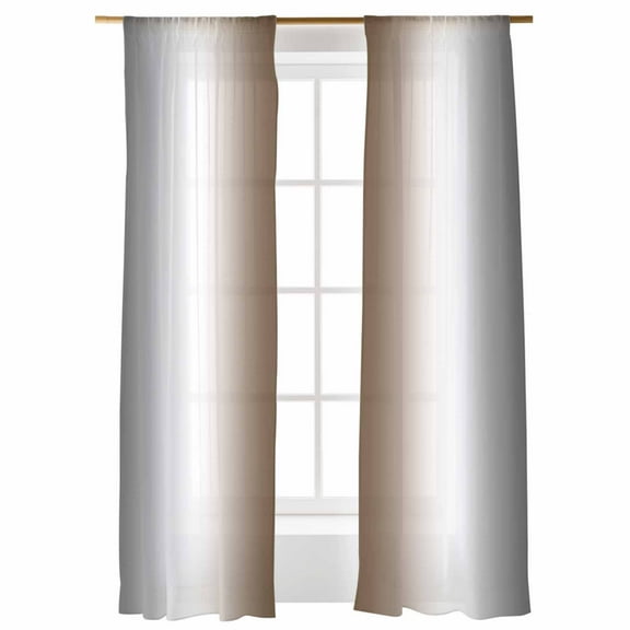 Sheer Curtains 96 inches Long, Abstract Dark Gray Brown Gradient Ombre Light Filtering Sheer Window Curtains Rod Pocket Voile Drapes for Bedroom Living Room, 52"W x 96"L 2 Panels