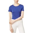 thumbnail image 1 of Kensie - Camiseta básica con detalle de corbata para mujer, azul, talla mediana, 1 of 2