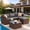 Brown/Grey, variant on ELPOSUN 5-Piece Patio Furniture Set,Patio Conversation Set All-Weather Wicker Outdoor Sectional Sofa Set with Table & Cushions, Grey