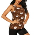 thumbnail image 2 of Gukieu Sloths Need More Coffee Print Women's Quick-drying Fitness Vest, Round Neck Sleeveless Fitness T-shirt, Suitable for Yoga, Sports-Large, 2 of 7