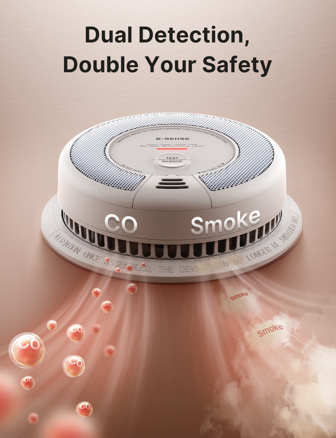 X-Sense Smoke and Carbon Monoxide Detector, 10-Year Battery photo 3