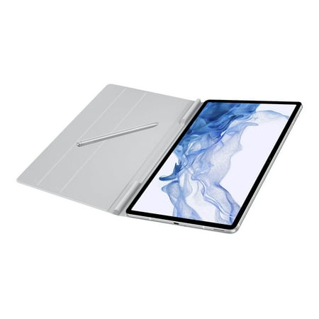 Samsung - Galaxy Tab S8+, Tab S7 FE, Tab S7+ Book Cover - Mystic Silver