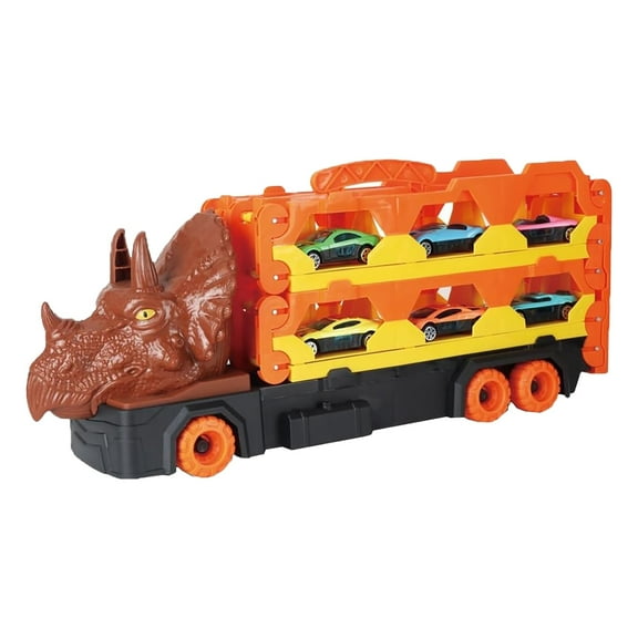 HJJLRH Tyrannosaurus Rex Truck Toys, Dinosaur Car Toys for 2 Year Old Boy, with Race Track and Small Cars for Ages 2-4, Gift Toys for 3 Year Old Boys