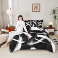 thumbnail image 4 of Homewish Black White Stripes Lines Bedding Comforter Set 2pcs for Female Men Adults,Vintage Aesthetic Twin Comforter Sets Microfiber,Geometric Theme Breathable Bedding Set,Luxury Bedroom Decor, 4 of 8