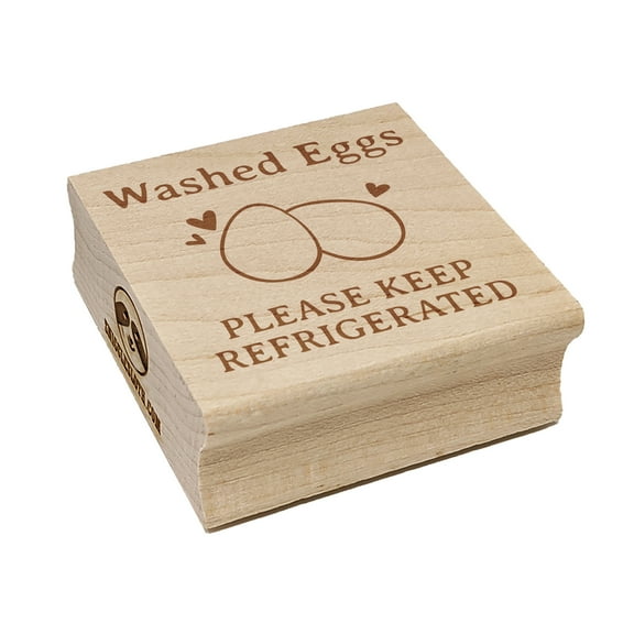 Washed Eggs Please Keep Refrigerated Carton Label Chicken Duck Goose Quail Square Rubber Stamp Stamping Scrapbooking Crafting - Small 1.25in