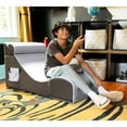 thumbnail image 2 of Jaxx Flexx V-Tex Convertible 3 in 1 Gamer Chair, Table, & Ottoman w/ Adjustable Headrest & Pocket - Vinyl Submarine Grey, 2 of 8