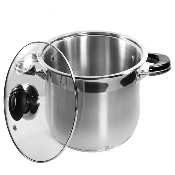 20 Qt Stainless Steel Stock Pot with Glass Lid