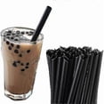 thumbnail image 1 of 100pcs Disposable Plastic Boba Milk Tea Drinking Straws, 1 of 5