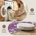 thumbnail image 5 of ODIKA 3'x5' Washable Accent Rug Purple Vintage Plum Distressed Boho Allover Pink Mauve Grey Lilac for Bedside, Nursery Room, Pet Friendly & Non-Shedding, 5 of 7