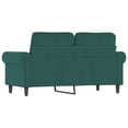 thumbnail image 3 of vidaXL Sofa 2 Places Vert Foncé 120 cm Velours, 3 of 5