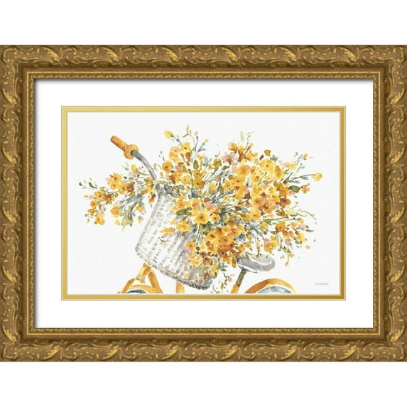 Audit, Lisa 14x11 Gold Ornate Wood Framed with Double Matting Museum Art Print Titled - Happy Yellow 07A