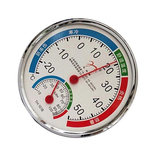 Cateissary Termómetro analógico higrómetro interior dormitorio escritorio montado en la pared medidor de temperatura instrumento de medición Termómetros Blanco