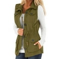 thumbnail image 4 of Women Sleeveless Casual Vest Lightweight Drawstring Jackets with Pockets, 4 of 5