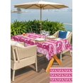 thumbnail image 4 of Outdoor Tablecloth with Umbrella Hole and Zipper, Pink Xmas Reindeer Rectangle Table Cloth 60x84 Inch Waterproof Tablecloth, Christmas Snowflakes Stripes Winter Picnic Table Cover for Patio Camping, 4 of 7