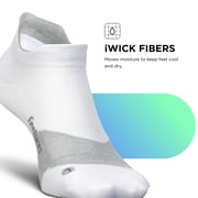Feetures Elite Ultra Light Cushion Ankle Socks - Sport Sock with Targeted Compression - New White, L (1 Pair)