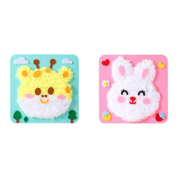 Linnyunggg DIY Embroidery Doll Set For Kids Sewing Arts And Crafts Kit Easy To Do Cartoon Animal Sewing Projects Yarn Board Arts And Crafts for Adults Women Easter Arts And Crafts for Kids Ages 4-8