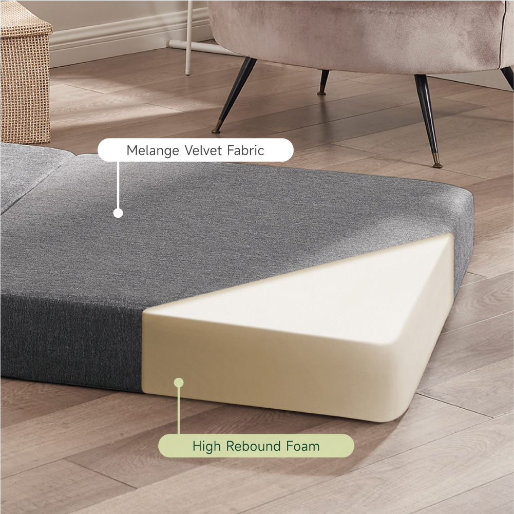 Z-HOM Folding Sofa Bed with Memory Foam, Dark Gray photo 5