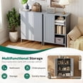 thumbnail image 4 of SOLAURA Bathroom Storage Cabinet, Wooden Floor Cabinet with Magnetic Double Doors & Adjustable Shelves, Freestanding Cupboard for Bathroom, Laundry Room, Entryway & Small Apartments, Gray, 4 of 8