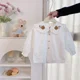 thumbnail image 5 of 1-5Y Children's Clothing 3Pcs Girls' Spring Outfit Cute Cartoon Bear Knitted Vest Shirt And Jeans Kid's Bell-bottoms Suit, 5 of 6