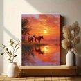 thumbnail image 6 of Qisvanset Two Horses Sunset Landscape Canvas Wall Art 15.75x11.81 Inches, 6 of 8