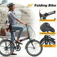thumbnail image 4 of Ambifirner Adult Folding Bike, 24-inch Wheels, Rear Carry Rack, 7 Speed Lightweight City Commuter Bicycle, 4 of 8