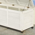 thumbnail image 5 of Safavieh Outdoor 50 lbs Eucalyptus Wood Storage Box Distressed White, 5 of 5