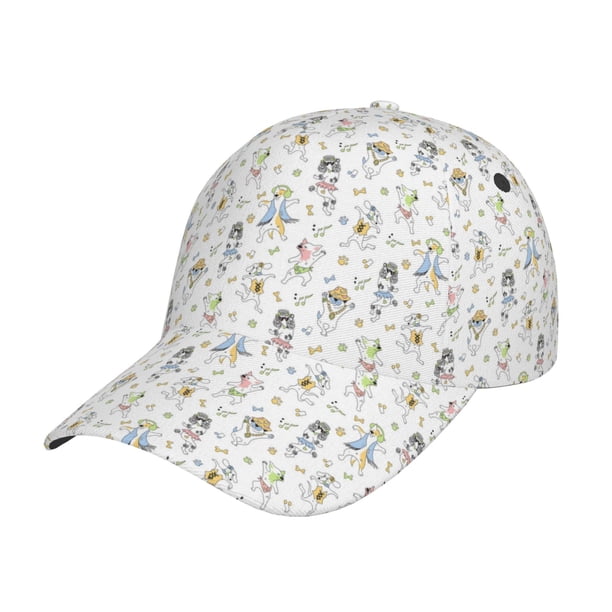 Fotbe Dancing Dogs Gorro Clásico de Béisbol, Gorra Ajustable con Broche Snapback, Gorro de Exterior de Algodón Suave