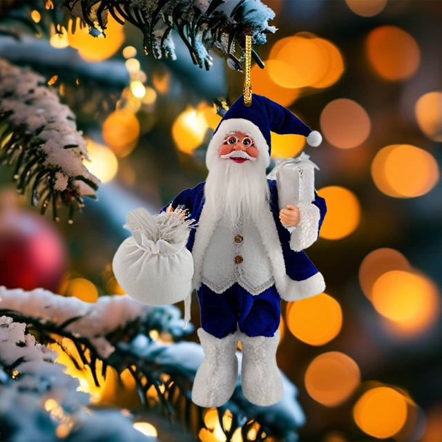 Acrylic Santa Claus Pendant, Christmas Tree Small Pendant Decoration, hanging ornament, holiday home decor, party decoration, foldable design, acrylic material, for bedroom