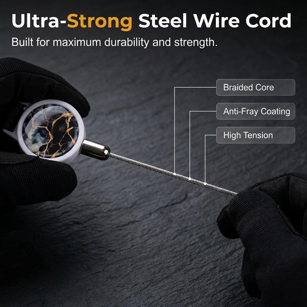 Retractable Phone Lanyard - Anti-Theft Tether with 360° Swivel Carabiner for Hiking Skiing Cycling