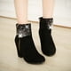 thumbnail image 3 of EeaseMX 1 par de delicadas botas de tacón para otoño e invierno para mujer, botines cortos para boda, 3 of 8
