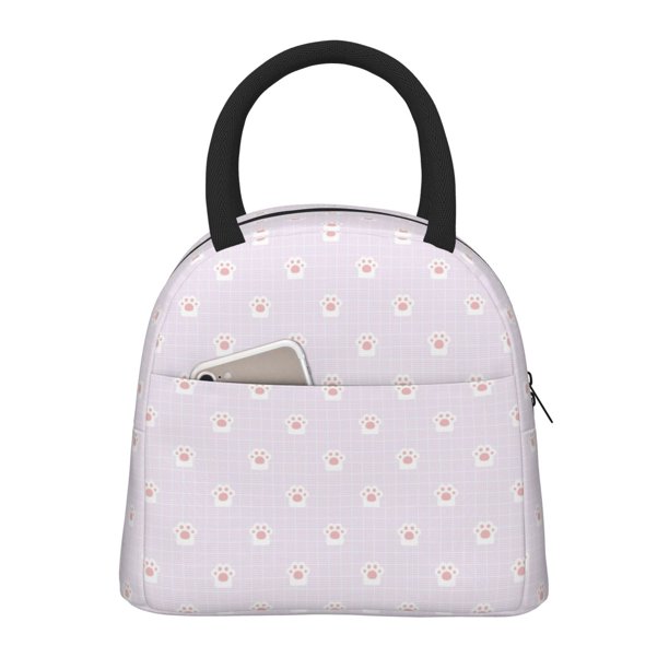 Easygdp Kawaii Cat Paw Bolsa de Almuerzo Insulada Grande, Forro de Aluminio, Diseño Espacioso, a Prueba de Fugas, Ideal para Trabajo, Picnics, Viajes y Actividades al Aire Libre