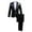 Black, variant on Iugvhana Men's Pinstripe Suit Slim Fit 2 Pieces Double-Breasted Blazer Pant for Wedding Business Formal Suits Jacket Long Sleevr Coats Black XL