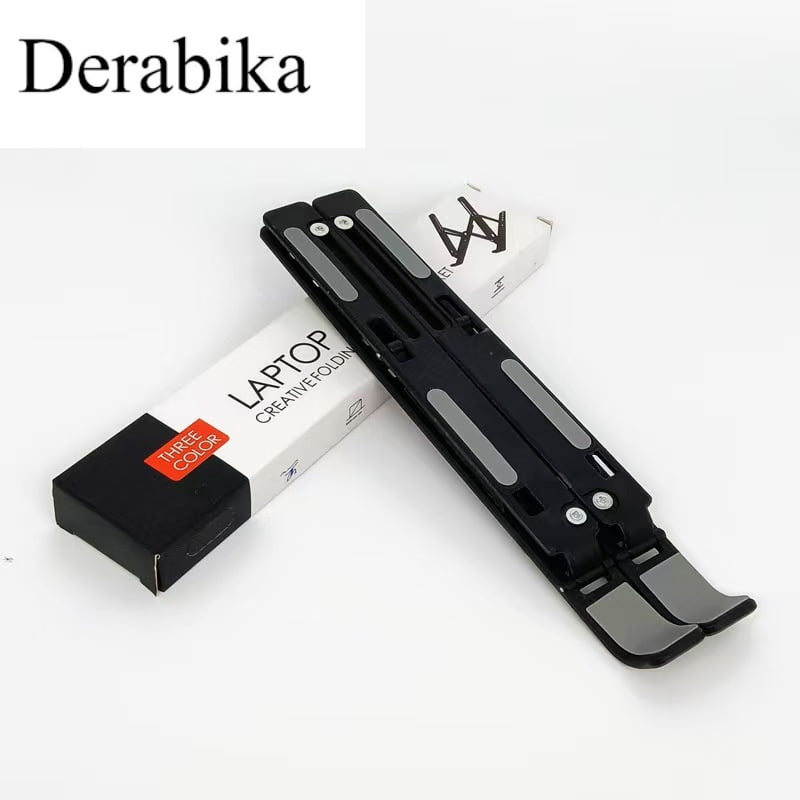Derabika Stands Adapted for Tablet Computers, Adjustable Foldable Aluminum Laptop Stand, Portable Ergonomic Desktop Holder for Tablets & Laptops, Heat Dissipation Design