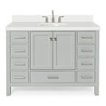 thumbnail image 2 of Ariel Cambridge 49 In. Oval Sink Vanity With White Quartz Countertop In Grey, 2 of 10