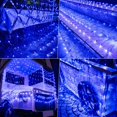 thumbnail image 6 of 4.9ft x 4.9ft Solar Net Mesh Lights, 96LED Waterproof Christmas Lights 8 Modes with Remote Decorative Lights for Garden Yard Bush Holiday New Years Party, Blue, 6 of 8