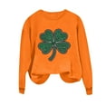 thumbnail image 4 of JTZGDY St. Patrick's Day Green Shirts for Women Cute Shamrock Heart Print Long Sleeve Crewneck Pullover Sweatshirts Fashion Holiday Graphic T-Shirts Trendy Cozy Outfit Clothes C-Orange XXL, 4 of 8