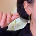 thumbnail image 6 of QIQUWOHUL New Chinese Antique Anti Jade Long Tassel Earrings For Women Retro Versatile Temperament Buckle Earrings Stud Earrings, 6 of 6