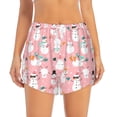 thumbnail image 2 of KLL Cute Pink Snowman Cat Pattern Shorts Women,Athletic Shorts High Waisted Running Shorts Pocket Sporty Short Gym Elastic Workout Shorts-X-Large, 2 of 7
