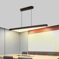 thumbnail image 5 of Wood Linear LED Pendant Light Linear 51.2" Dinning Room Light Island Lights Dimmable Chandelier for Billiard & Pool Table Walnut Color, 5 of 10