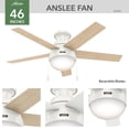 thumbnail image 3 of Ventilador de Techo Hunter Fan Anslee Blanco con Luz 46 pulgadas, 3 of 5